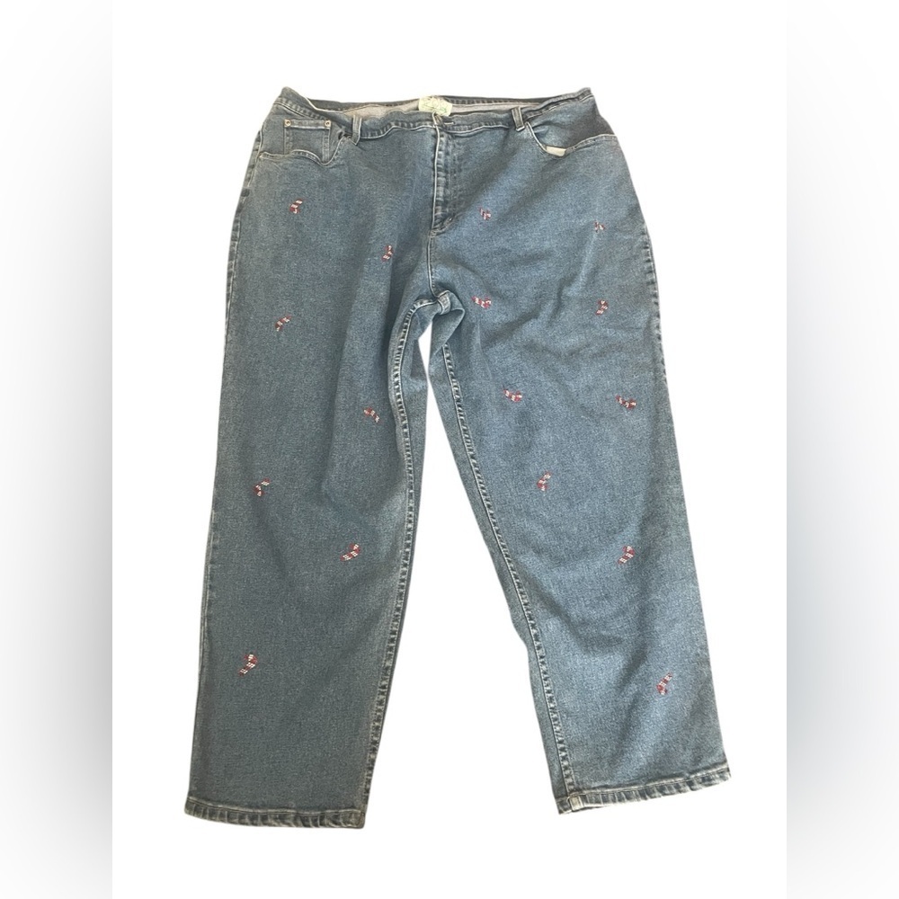 Quacker Factory candy cane jeans-28W